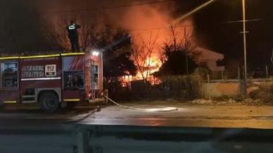 Silivri'de restoran alev alev yandı