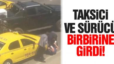 Üsküdar'da taksiciyle sürücü birbirine girdi!