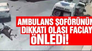 Sarıyer'de ambulans şoförünün dikkati olası faciayı önledi