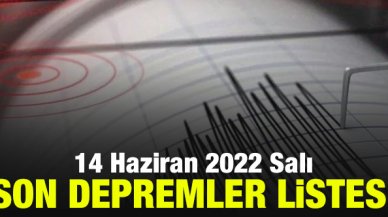 14 Haziran 2022 Salı son depremler listesi (Nerede ve ne zaman deprem oldu?)