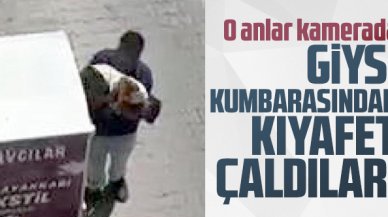 Avcılar'da giysi kumbarasından giysi çaldılar