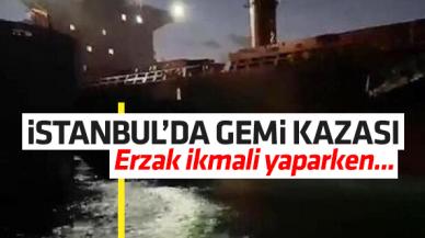 İstanbul'da sürüklenen gemi, erzak ikmali yapan gemiye çarptı