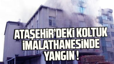 Ataşehir'de koltuk imalathanesinde yangın