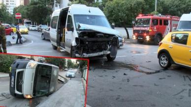 Kadıköy’de işçileri taşıyan iki servis minibüsü çarpıştı; 1 yaralı