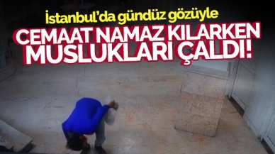 Cemaat namazdayken hırsız muslukları çaldı