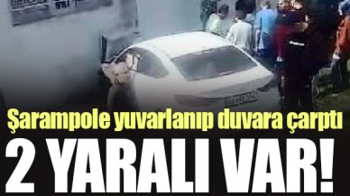 Avcılar'da otomobil şarampole yuvarlanıp duvara çarptı: 2 yaralı