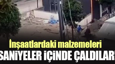 Avcılar'da inşaatlardaki malzemeleri saniyeler içinde sökerek çaldılar