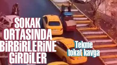 Şişli'de tekme tokat yol kavgası kamerada