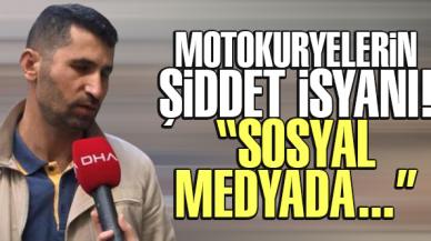 Motosikletli kuryelerin şiddet tepkisi