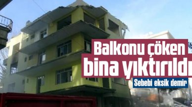 Avcılar'da balkonu çöken bina, eksik demir kullanımı nedeniyle yıktırıldı