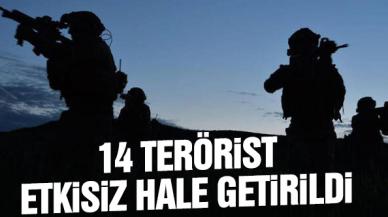 MSB: 14 PKK/YPG'li teröristin etkisiz hale getirildi