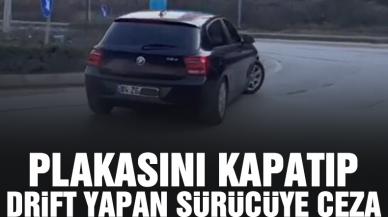 Beykoz'da plakasını kapatıp drift yapan sürücüye 22 bin lira ceza