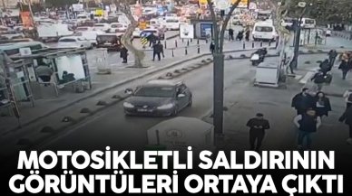 Kağıthane'de bir kişinin öldüğü motosikletli saldırının güvenlik kamerası görüntüsü