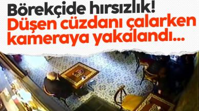 Sultangazi'deki börekçide hırsızlık! Düşen cüzdanı böyle çaldı...