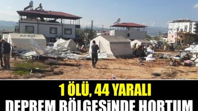 Deprem bölgesinde hortum: 1 ölü, 44 yaralı