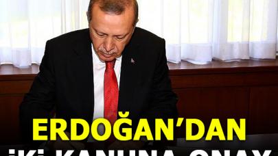 Erdoğan iki kanunu onayladı