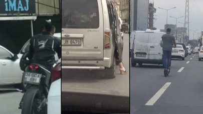 İstanbul trafiğinde ilginç görüntüler