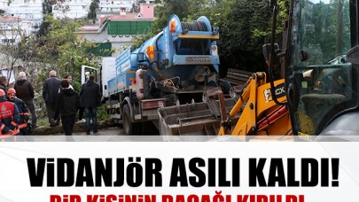 Vidanjör asılı kaldı