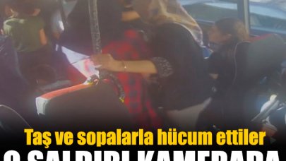 Minibüs şoförüne sopalı saldırı kamerada