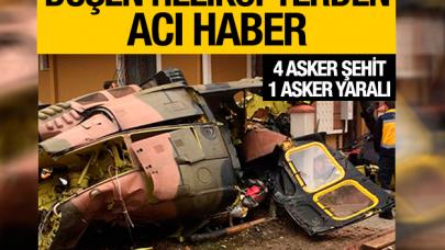 Sancaktepe'den acı haber: Düşen helikopterde 4 asker şehit, 1 asker yaralı