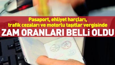 2019 Pasaport, trafik cezaları, ehliyet ve motorlu taşıtlar vergisi ücretleri belli oldu