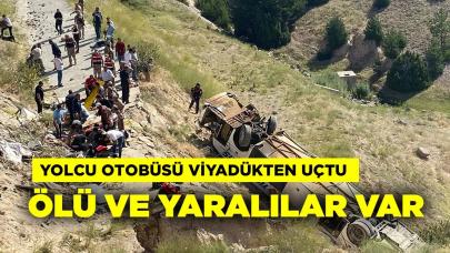 Yolcu otobüsü viyadükten uçtu; ölü ve yaralılar var