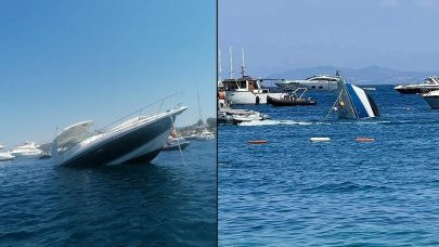 Yaşananları şaşkınlıkla izlediler: 11 metrelik motoryat için uzun uğraşlar sonuçsuz kaldı