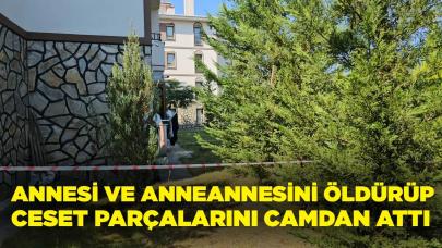 Annesi ve anneannesini öldürüp, ceset parçalarını camdan attı