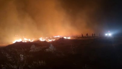 Niğde'de mera yangını: Müdahale için yola çıkan itfaiye aracı devrildi