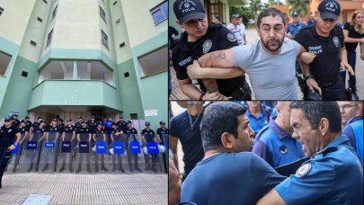 Sitenin tahliyesi sırasında gergin anlar: Polis ile daire sahipleri karşı karşıya geldi