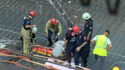 Maltepe'de inşaat demiri işçinin üzerine düştü