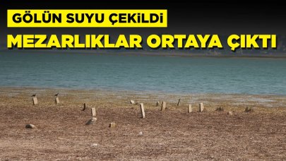 Gölün suyu çekildi, mezarlar ortaya çıktı