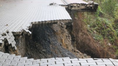 Zonguldak'ta hastane yolu çöktü: 'Tanı Merkezi' kapatıldı