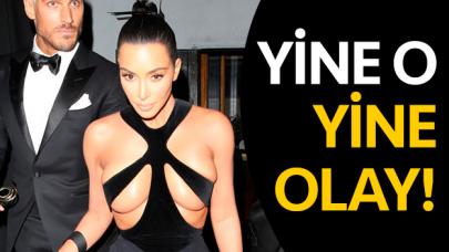 Kim Kardashian göğüs dekoltesiyle olay oldu!