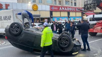 "Dur" ihtarına uymayarak takla atan araçtan uyuşturucu ve silah çıktı!