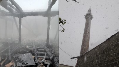 Dün ibadete açılan camide bugün yangın çıktı