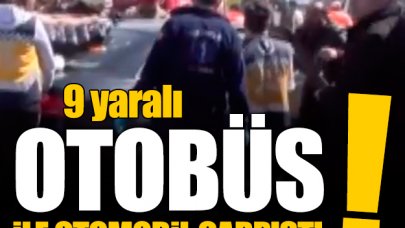 Başakşehir'de otobüs ile otomobil çarpıştı: 9 yaralı