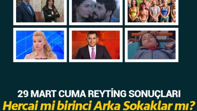 29 Mart 2019 Cuma reyting sonuçları | Hercai, Arka Sokaklar, Kızım