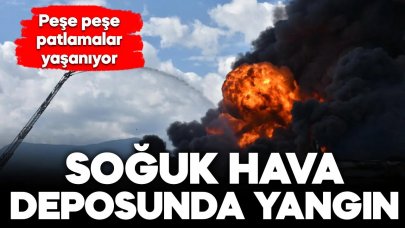 Soğuk hava deposunda yangın! Patlamalar kesilmiyor...