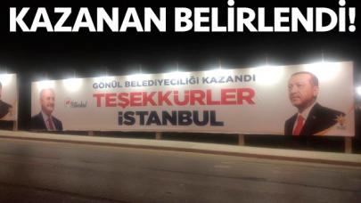 Kazananı belli olmayan İstanbul'da Binali Yıldırım pankartları