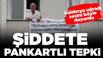 Apartman görevlisinin saldırısına uğrayınca sesini böyle duyurdu: Şiddete pankartlı tepki