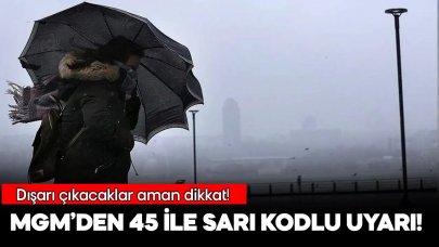 Meteoroloji'den 45 il için sarı kod uyarısı! 20 Nisan 2024