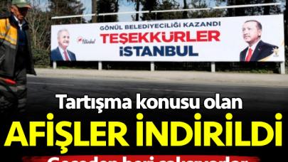 'Teşekkürler İstanbul' pankartları kaldırılıyor