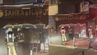 Eminönü'ndeki nargile dükkanında gece saatlerinde yangın çıktı