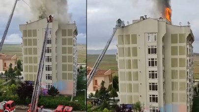 Ankara'da çatıda çıkan yangın paniğe yol açtı: Tahliye edildiler