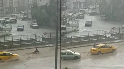 Amasya'yı sağanak vurdu: Cadde ve sokaklar göle döndü, sele kapılan kadın sürüklendi