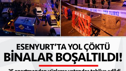 Esenyurt'ta çöken yol binada çatlaklar oluşturdu, 25 apartman boşaltıldı