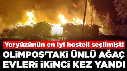 Yeryüzünün en iyi hosteli seçilmişti: Olimpos'taki ünlü ağaç evleri ikinci kez yandı