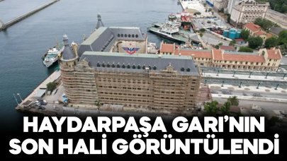 Restorasyonu devam eden Haydarpaşa Garı'nın son hali görüntülendi