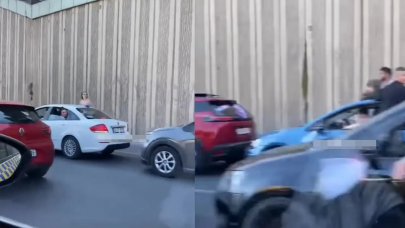 Vatan Caddesi'nde düğün konvoyu terörü! Yolu kapatıp trafiği kilitlediler